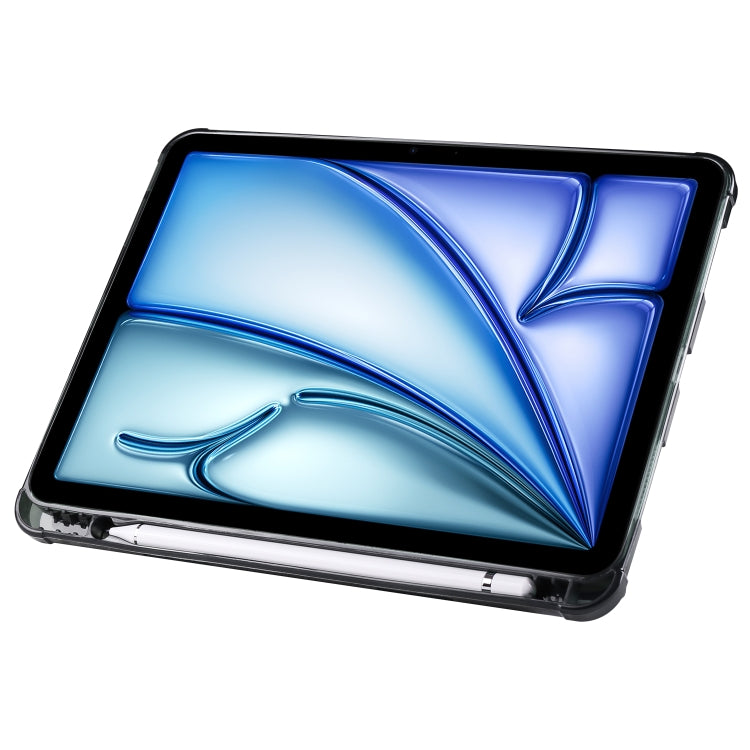 For iPad Air 11 2025 / 2024 Multi-folding TPU Leather Smart Tablet Case with Pen Slot(Black) by bashfashion