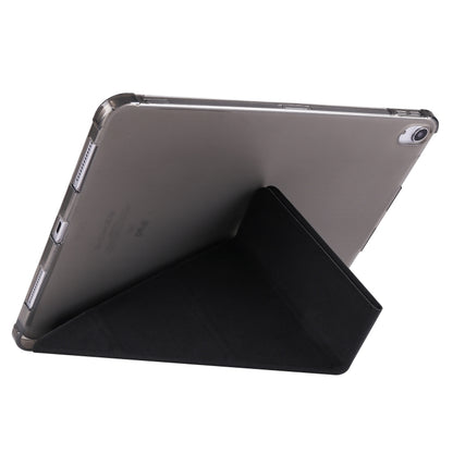 For iPad Air 11 2025 / 2024 Multi-folding TPU Leather Smart Tablet Case with Pen Slot(Black) by bashfashion