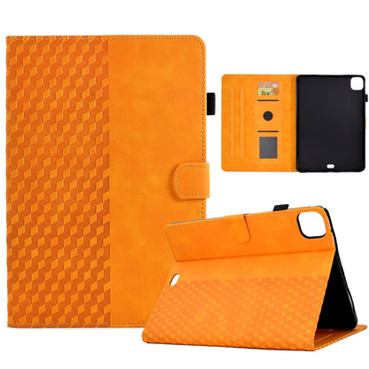 For iPad Pro 11 2025 / 2024 Rhombus Embossed Leather Tablet Case(Khaki) by bashfashion