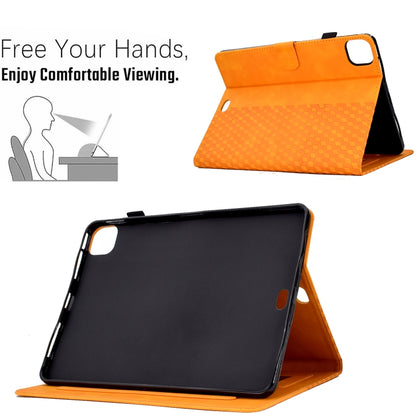 For iPad Pro 11 2025 / 2024 Rhombus Embossed Leather Tablet Case(Khaki) by bashfashion