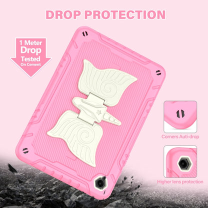 For Samsung Galaxy A9+ Kickstand PC Hybrid Silicone Tablet Case(Beige Pink) by bashfashion