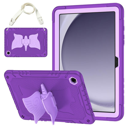 For Samsung Galaxy A9+ Kickstand PC Hybrid Silicone Tablet Case(Purple) by bashfashion