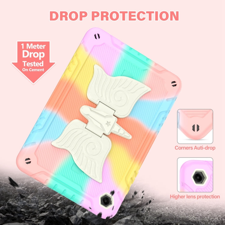 For Samsung Galaxy A9+ Kickstand PC Hybrid Silicone Tablet Case(Colorful Rose Gold) by bashfashion