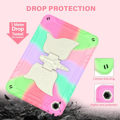 For Samsung Galaxy A9+ Kickstand PC Hybrid Silicone Tablet Case(Colorful Rose Red) by bashfashion