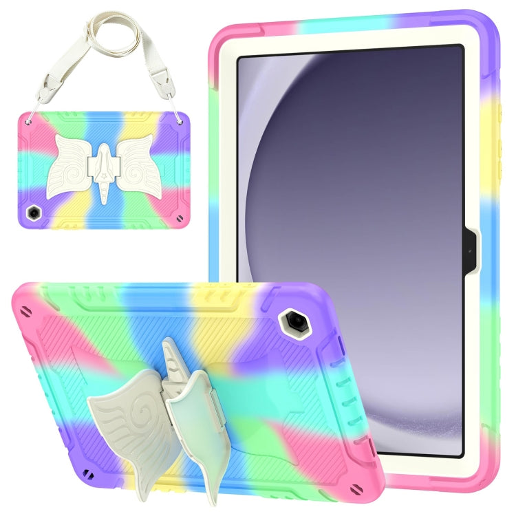 For Samsung Galaxy A9+ Kickstand PC Hybrid Silicone Tablet Case(Colorful Purple) by bashfashion