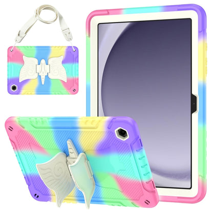 For Samsung Galaxy A9+ Kickstand PC Hybrid Silicone Tablet Case(Colorful Purple) by bashfashion