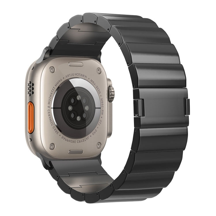 For Apple Watch Ultra 2 49mm One-Bead Magnetic Buckle Titanium Metal Watch Band(Black) by bashfashion