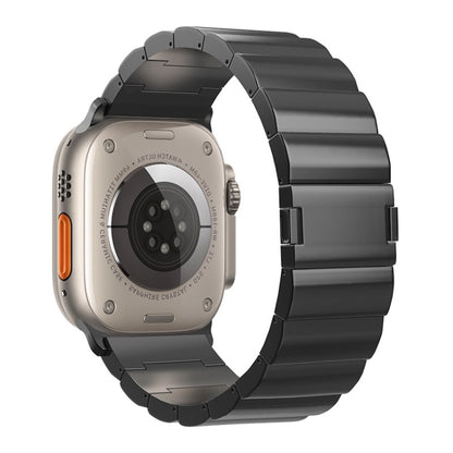 For Apple Watch Ultra 2 49mm One-Bead Magnetic Buckle Titanium Metal Watch Band(Black) by bashfashion