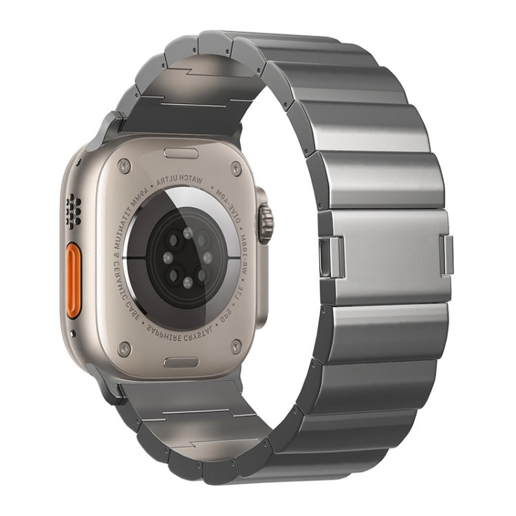 For Apple Watch Ultra 2 49mm One-Bead Magnetic Buckle Titanium Metal Watch Band(Grey) by bashfashion