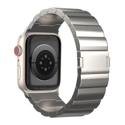 For Apple Watch Series 9 45mm One-Bead Magnetic Buckle Titanium Metal Watch Band(Silver) by bashfashion