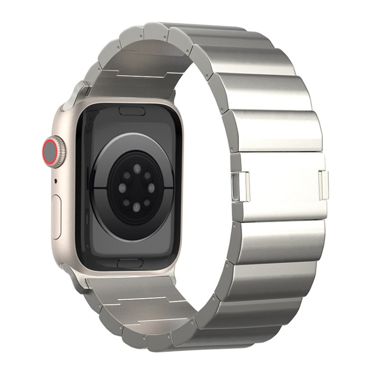For Apple Watch Series 7 41mm One-Bead Magnetic Buckle Titanium Metal Watch Band(Titanium Color) by bashfashion