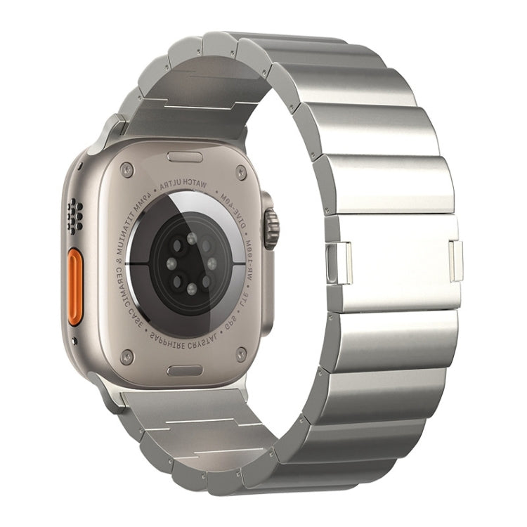 For Apple Watch Series 10 42mm One-Bead Magnetic Buckle Titanium Metal Watch Band(Titanium Color) by bashfashion