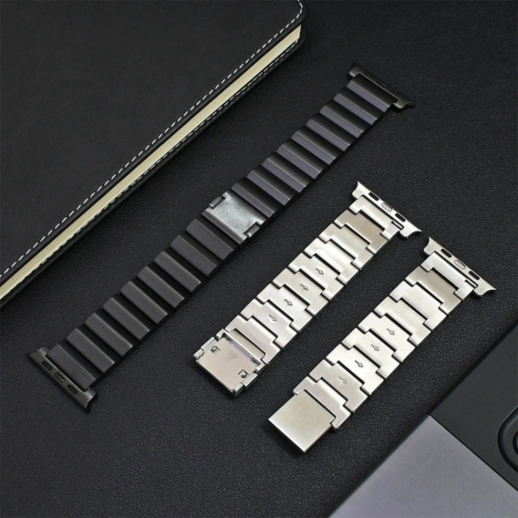 For Apple Watch Series 8 41mm One-Bead Magnetic Buckle Titanium Metal Watch Band(Grey) by bashfashion