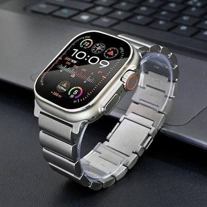 For Apple Watch Ultra 2 49mm One-Bead Magnetic Buckle Titanium Metal Watch Band(Silver) by bashfashion