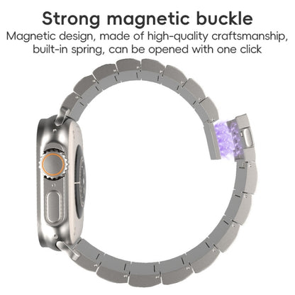 For Apple Watch Series 7 41mm One-Bead Magnetic Buckle Titanium Metal Watch Band(Titanium Color) by bashfashion