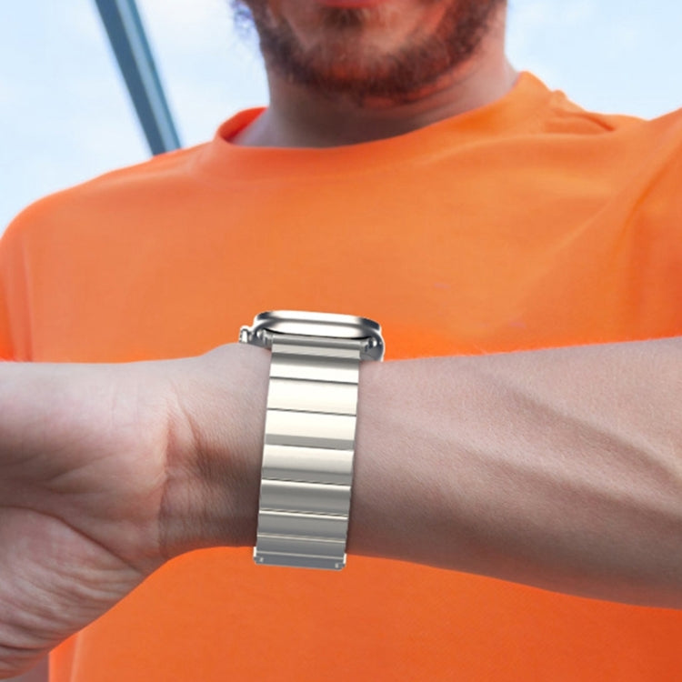 For Apple Watch Series 8 45mm One-Bead Magnetic Buckle Titanium Metal Watch Band(Black) by bashfashion
