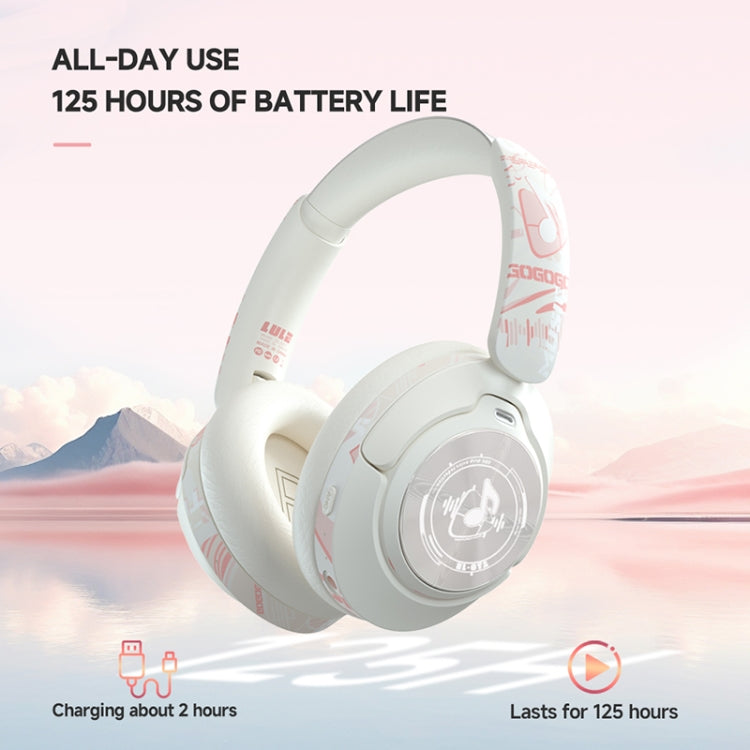 GT1 Head Mounted Gaming Noise Reduction Bluetooth Earphone(White) by bashfashion