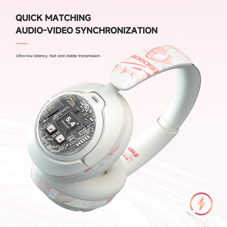 GT1 Head Mounted Gaming Noise Reduction Bluetooth Earphone(White) by bashfashion