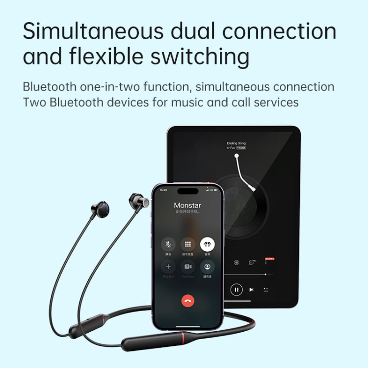 ROCK Y6 Neck-band Wireless Sports Bluetooth Earphone(Black) by ROCK