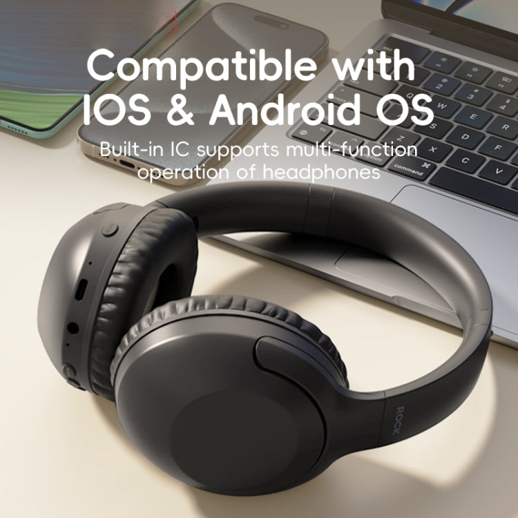 ROCK O3 Head-mounted Noise Reduction Bluetooth Headset(Black) by ROCK