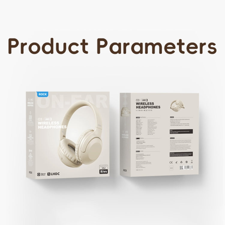 ROCK O3 Head-mounted Noise Reduction Bluetooth Headset(Light Grey) by ROCK