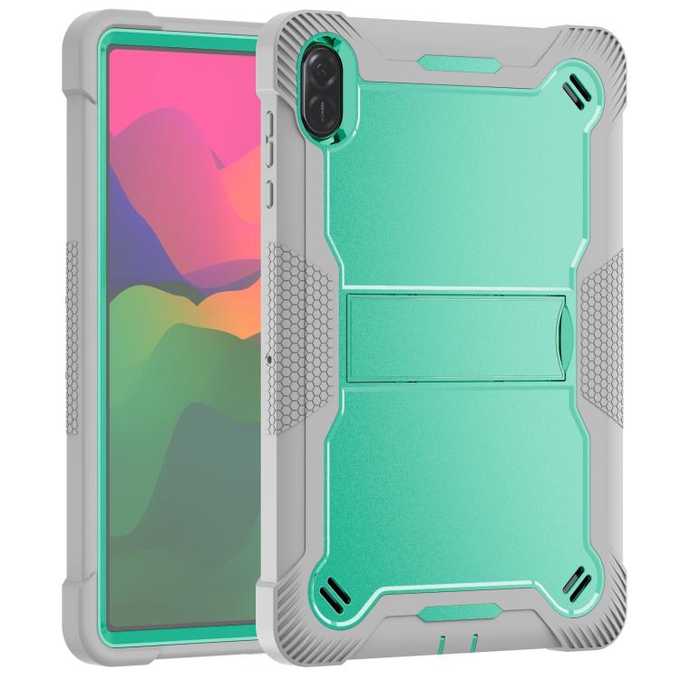 For Honor Pad X8a Shockproof Silicone Hybrid PC Tablet Case with Holder(Mint Green + Grey) by bashfashion