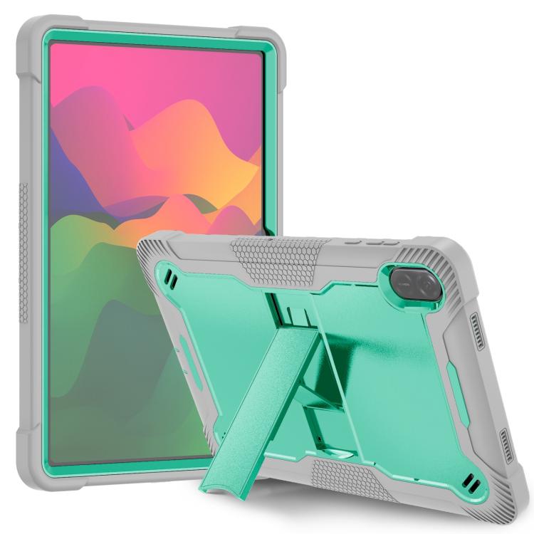 For Honor Pad X8a Shockproof Silicone Hybrid PC Tablet Case with Holder(Mint Green + Grey) by bashfashion