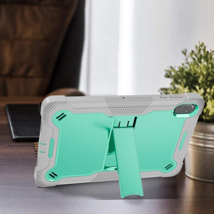 For Honor Pad X8a Shockproof Silicone Hybrid PC Tablet Case with Holder(Mint Green + Grey) by bashfashion