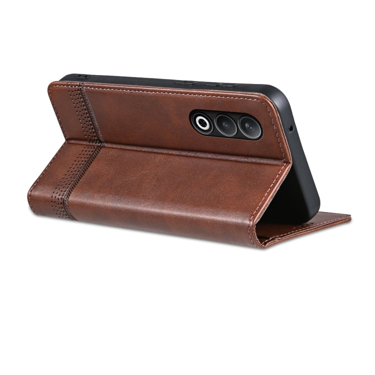 For OnePlus Nord CE4 AZNS Magnetic Calf Texture Flip Leather Phone Case(Dark Brown) by AZNS
