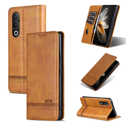 For OnePlus Nord CE4 AZNS Magnetic Calf Texture Flip Leather Phone Case(Light Brown) by AZNS