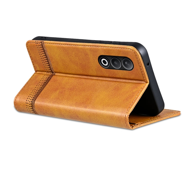 For OnePlus Nord CE4 AZNS Magnetic Calf Texture Flip Leather Phone Case(Light Brown) by AZNS