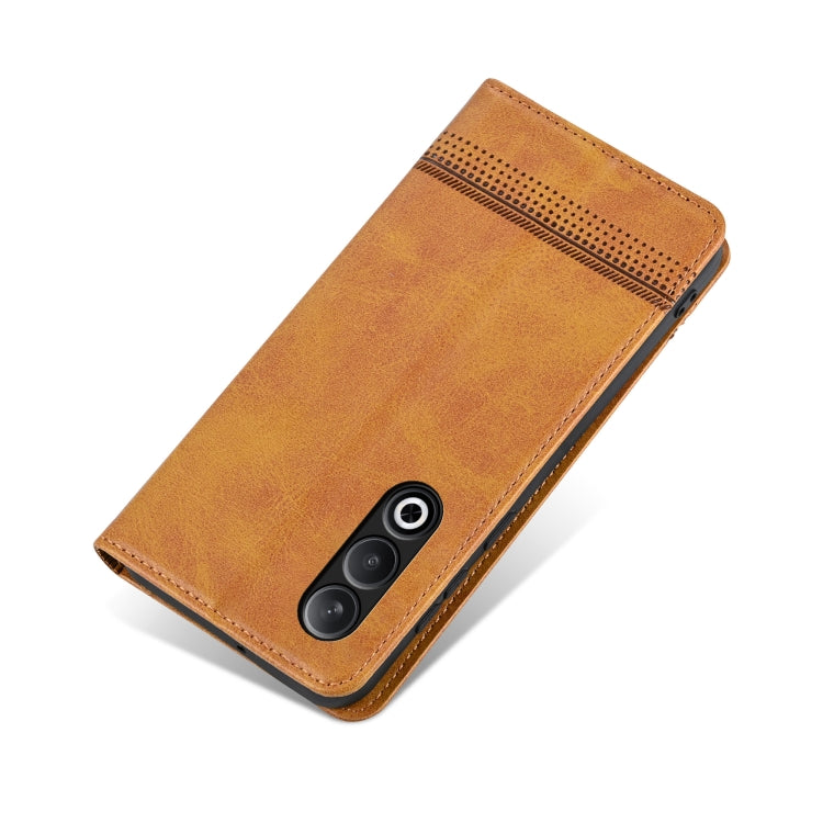 For OnePlus Nord CE4 AZNS Magnetic Calf Texture Flip Leather Phone Case(Light Brown) by AZNS