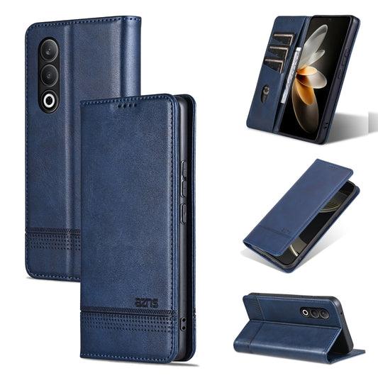 For OnePlus Nord CE4 AZNS Magnetic Calf Texture Flip Leather Phone Case(Dark Blue) by AZNS