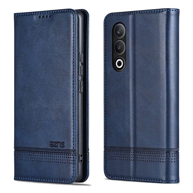 For OnePlus Nord CE4 AZNS Magnetic Calf Texture Flip Leather Phone Case(Dark Blue) by AZNS