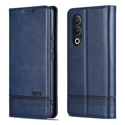 For OnePlus Nord CE4 AZNS Magnetic Calf Texture Flip Leather Phone Case(Dark Blue) by AZNS