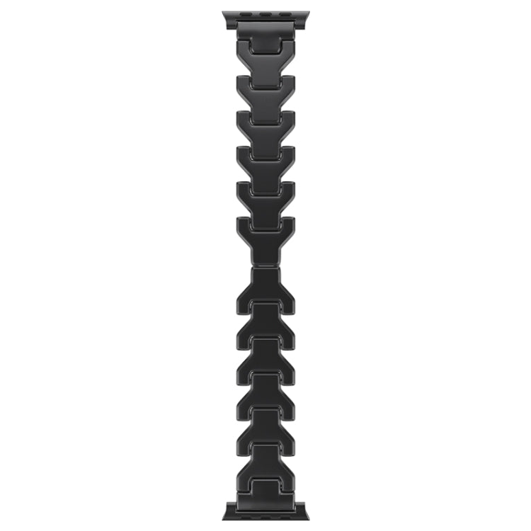 For Apple Watch Series 7 45mm Y Type Pure Titanium Watch Band(Black) by bashfashion