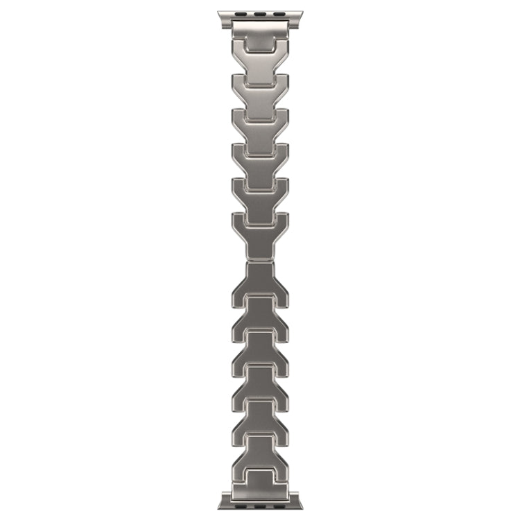 For Apple Watch Series 7 45mm Y Type Pure Titanium Watch Band(Titanium) by bashfashion