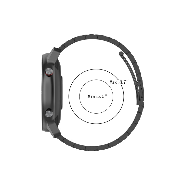 For Ticwatch GTX 22mm Three Buckle Stainless Steel Watch Band(Colour) by bashfashion