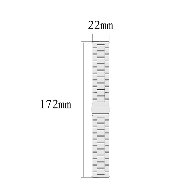For Ticwatch GTX 22mm Three Buckle Stainless Steel Watch Band(Colour) by bashfashion