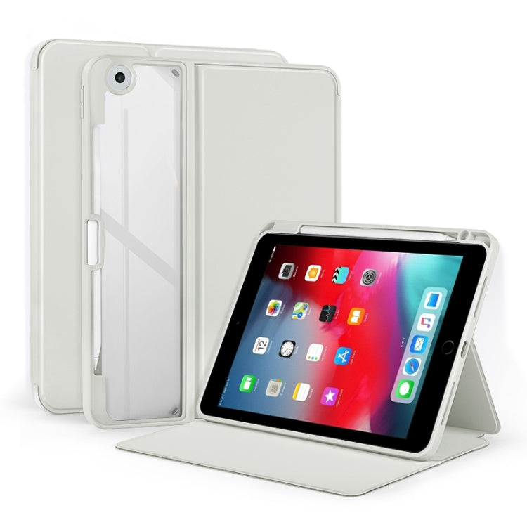 For iPad Pro 9.7 / 9.7 2018 / 2017 2-Fold Clear Acrylic Leather Tablet Case(Light Grey) by bashfashion