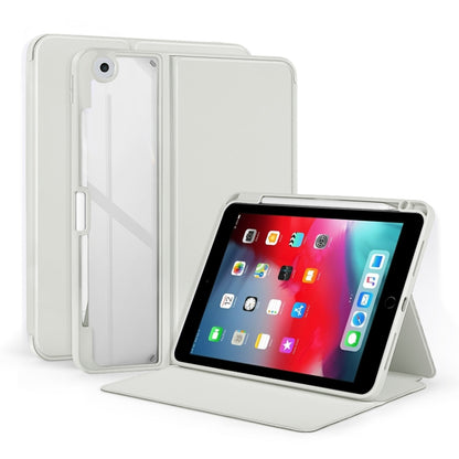 For iPad Pro 9.7 / 9.7 2018 / 2017 2-Fold Clear Acrylic Leather Tablet Case(Light Grey) by bashfashion
