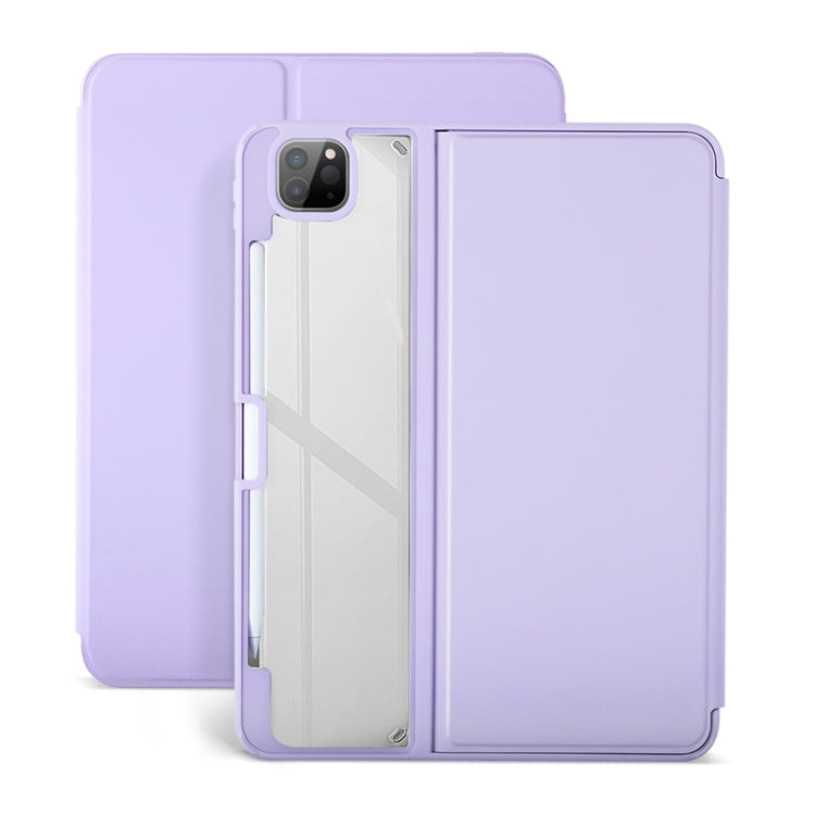 For iPad Air 2022/2020 10.9 2-Fold Clear Acrylic Leather Tablet Case(Light Purple) by bashfashion
