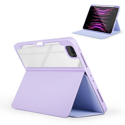 For iPad 10.2 2021 / 2020 2-Fold Clear Acrylic Leather Tablet Case(Light Grey) by bashfashion