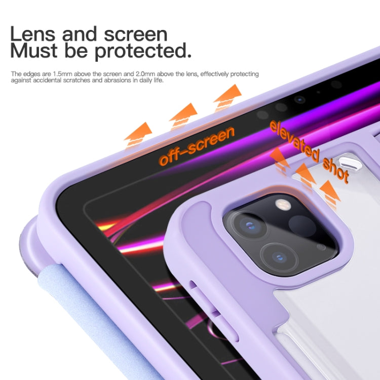 For iPad 2025 / 2022 2-Fold Clear Acrylic Leather Tablet Case(Light Purple) by bashfashion