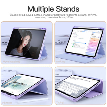 For iPad 10.2 2021 / 2020 2-Fold Clear Acrylic Leather Tablet Case(Light Grey) by bashfashion