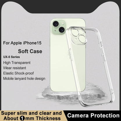 For iPhone 15 Plus IMAK UX-5 Series Transparent TPU Phone Case(Transparent) by imak