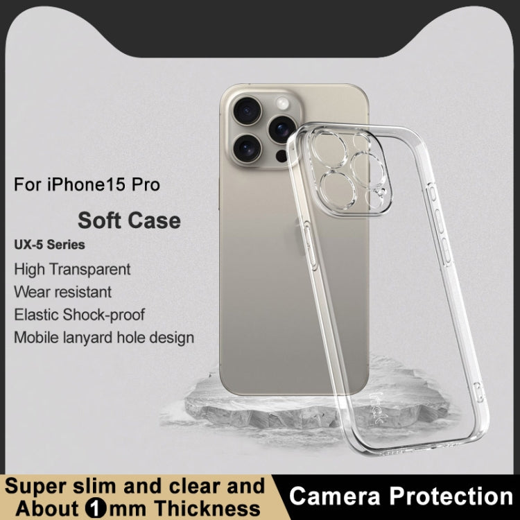 For iPhone 15 Pro Max IMAK UX-5 Series Transparent TPU Phone Case(Transparent) by imak