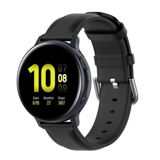For Galaxy Watch Active3 / Galaxy Watch 3 41mm 20mm Universal Leather Watch Band(Black) by bashfashion
