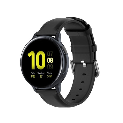 For Galaxy Watch Active3 / Galaxy Watch 3 41mm 20mm Universal Leather Watch Band(Black) by bashfashion