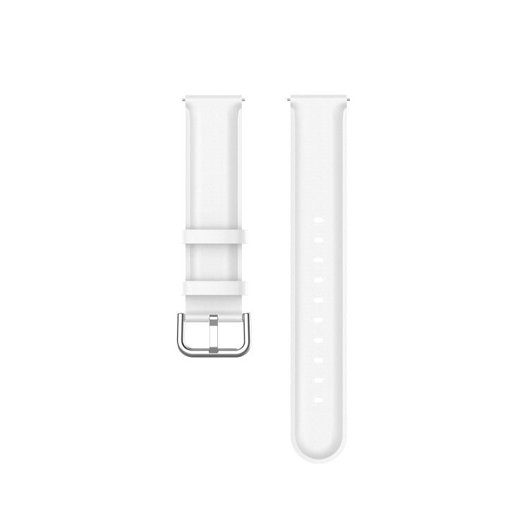 For Galaxy Watch Active3 / Galaxy Watch 3 41mm 20mm Universal Leather Watch Band(White) by bashfashion